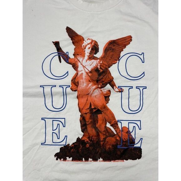 Culture 28 Cue Angel Graphic T-shirt Men Large White Short Sleeve - Picture 2 of 6
